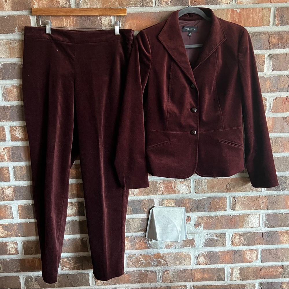 Talbot’s Burgundy Velvet Pant Suit